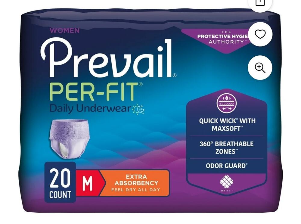Prevail Daily Underwear Disposable Underwear Female PullOnTearAway Medium, 20 Ct